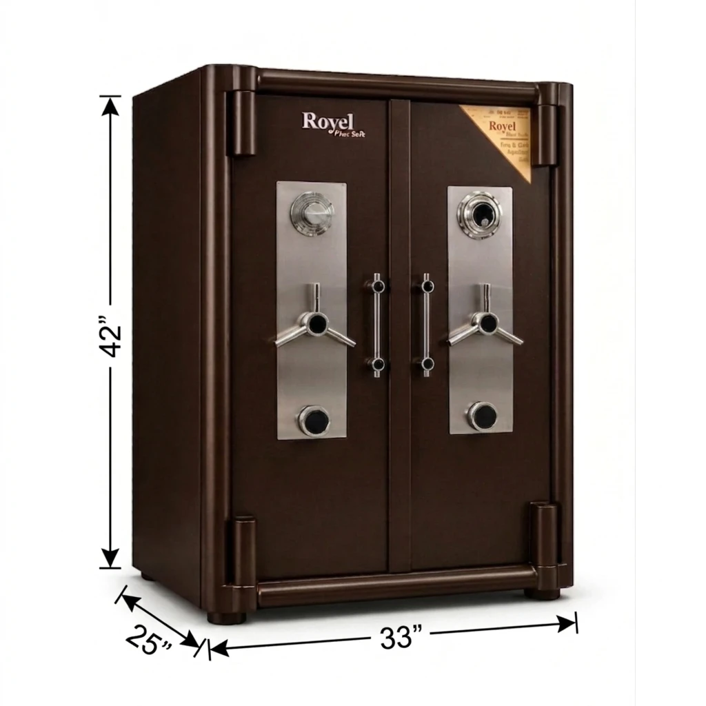 Royel Plus Safe vault with visible dimension markings